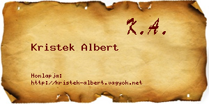 Kristek Albert névjegykártya